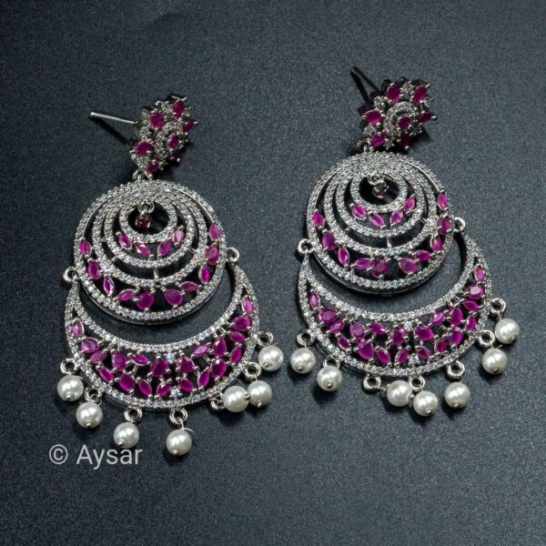 American daimond bali earrings light purple colour