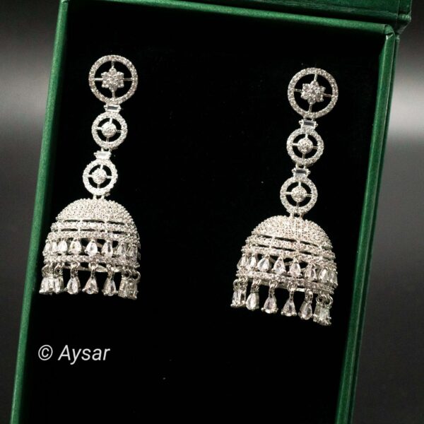 American daimond jhumka earrings long Copy - Image 3