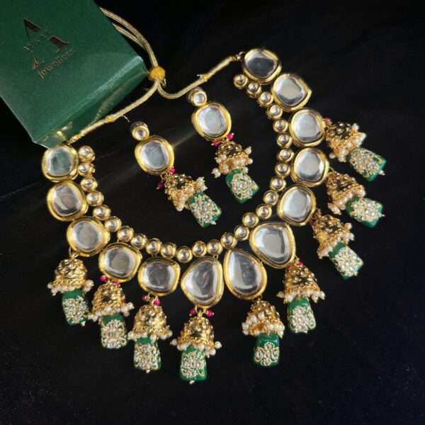 Tanjore Kundan Jhumki Necklace Set Traditional Kundan Set