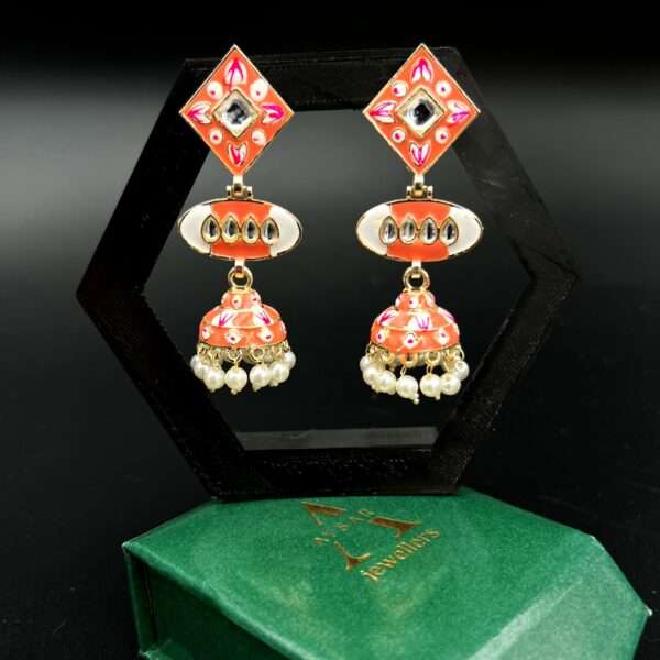 Long jhumka earrings with pearls