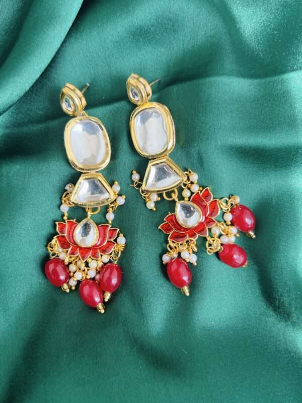 Bridal kundan neckset red - Image 3